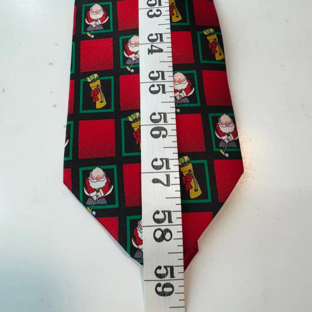 Kersten Brothers Jolly Ol Nickties Santa Golf Necktie Tie Silk Holiday Christmas